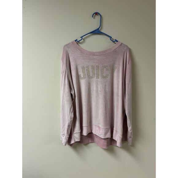 Juicy Couture Sleepwear Set Pants Top Long Sleeve Pink Plus Size Jewels Y2K FLAW - Picture 1 of 9